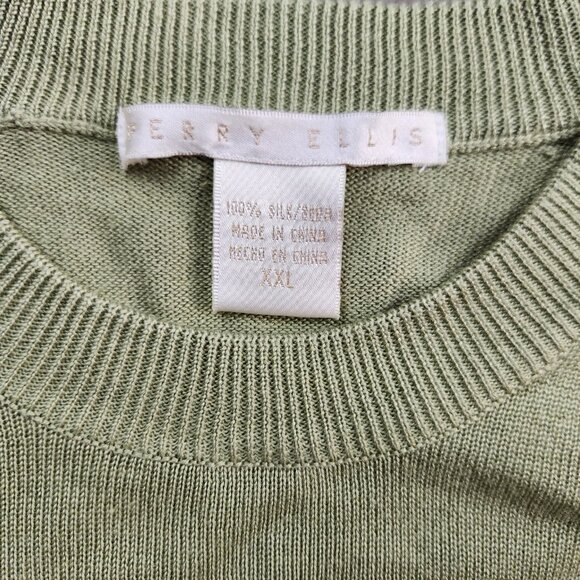 Men's Perry Ellis Size 2XL Silk Crew Neck Pullover Long Sleeve Swester - Picture 4 of 7